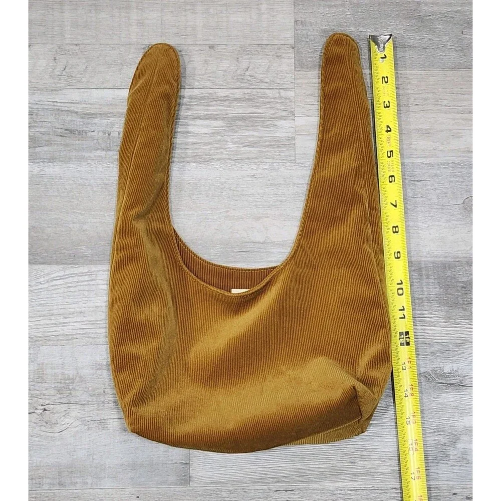 Merit Cosmetic Bag Signature Tie Top Camel Tan Corduroy Cottagecore Minimalist